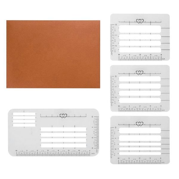 

4pcs envelope addressing guide stencils lettering straight writing ruler guide notebook letter envelope stencil set