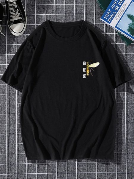 

men bee & letter graphic tee w3dh#, White;black