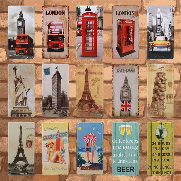 

2021 retro london vintage metal poster plaque metal funny british coffee bar house home living room decorative wall decor metal tin sign