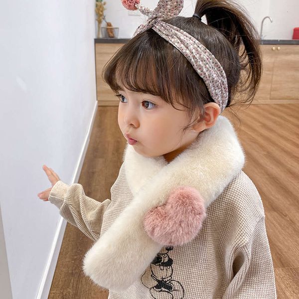 

veet h5660 sle children's winter mink korean love cross baby's bib warm, Red;brown