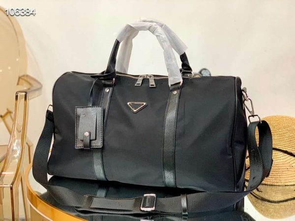 

new classic travel bag handbag canvas waterproof fabric couple's super large capacity shoulder boast portable black