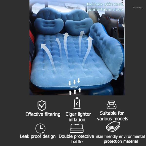 

car air inflatable travel mattress bed flocking cloth car bed inflatable sofa outdoor camping mat cushion multifunctional sofa1