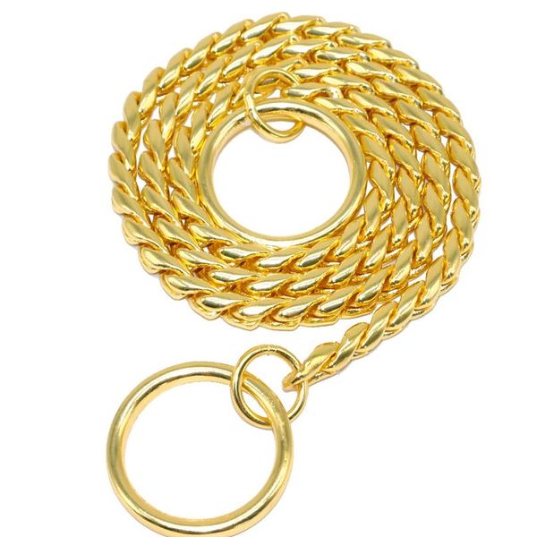 

snake chain dog show collar heavy metal chain dog training choke collar strong chrome or gold m wmtdzv