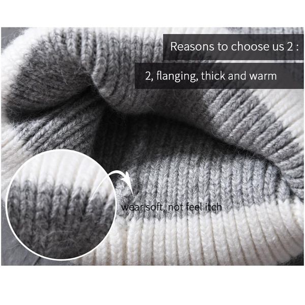 

women winter hats cashmere knitted wool cap real fur ball striped knitted hat female fashion cap ladies hedging woo qyliqf
