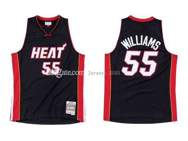 

mens basketball miami heat 55 women youth abc jason williams mitchell & ness 2005-06 black hardwoods classics authentic jersey, Black;red
