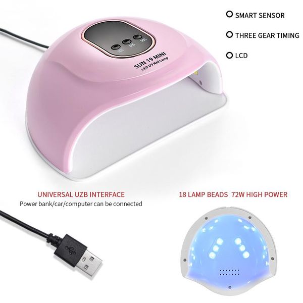 

72w sun19 high-power nail lamp smart induction dryer ptherapy lamp nail baking