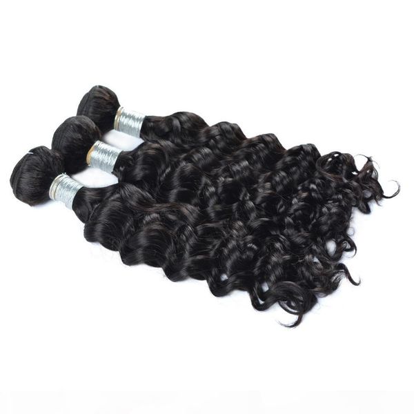 

dilys big curly human hair extensions 3 bundles brazilian indian malaysian unprocessed human hair natural color 8-28inch, Black