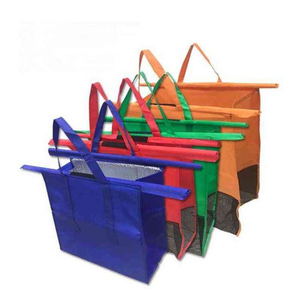 Nxy Shopping Bags 4 Pack многоразовая тележка для тележин для горячей или холодной продукции 220128