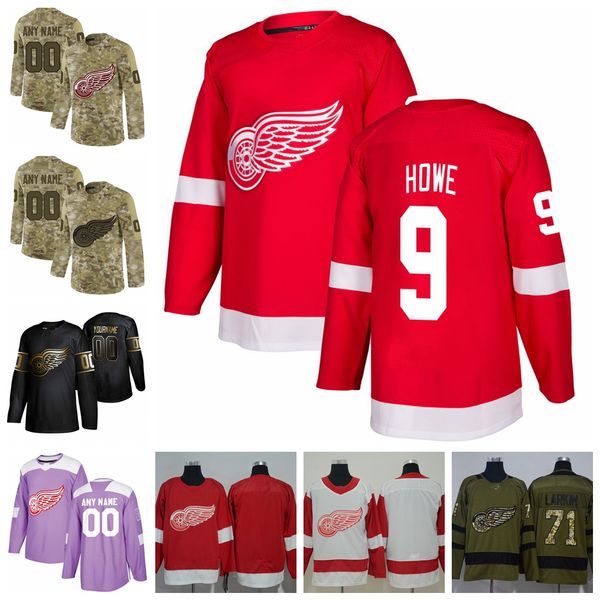 

2021 customize #9 gordie howe vancouver canucks jerseys golden edition camo veterans day fights cancer custom stitched hockey jerseys, Black;red