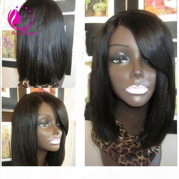 

glueless wigs bob cut wigs human hair bob full lace wig for black women full culticle short bob lace wigs ing, Black;brown