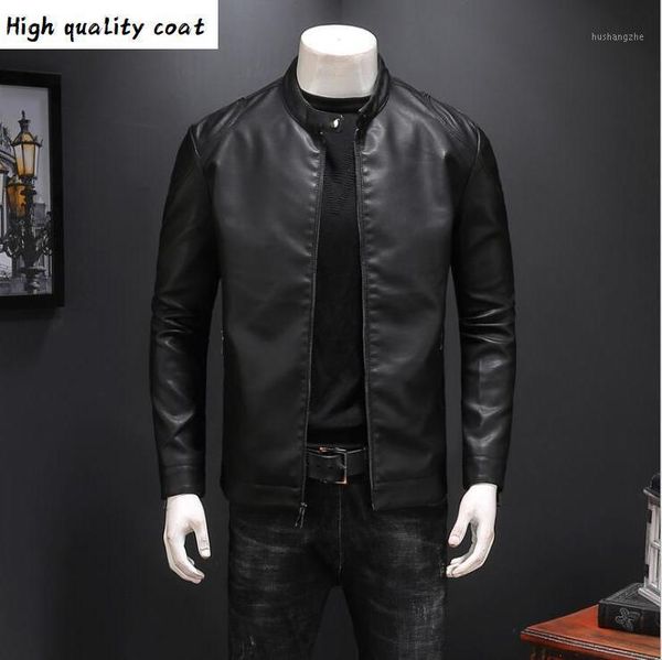 

autumn new jackets and coat men's pu leather jacket for men fashion chaquetas en cuero casaco masculino casual zipper clothing1, Black