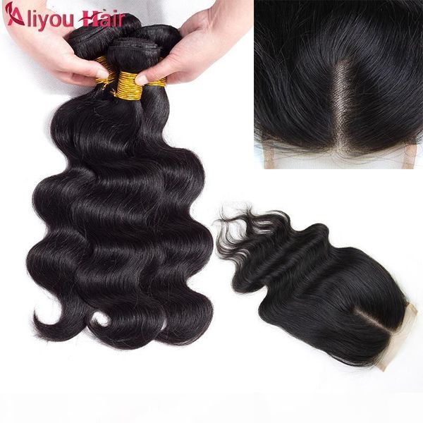 

peruvian virgin body wave human hair weaves bundles with closure indian malaysian straight hair extensions 4 bundles with 4x4 weaves closure, Black;brown