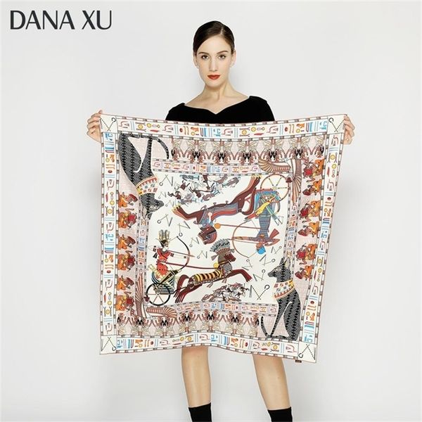 

scarf fashion foulard satin shawl scarfs big size 90*90cm square silk hair / head scarves women bandana y201007, Blue;gray