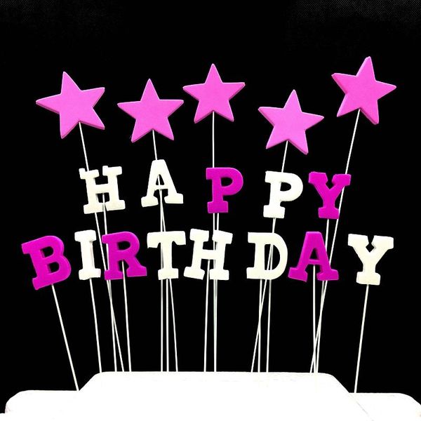 

other festive & party supplies 1set/lot happy birthday star letter cake er picks kids baby shower wedding anniversary decoration