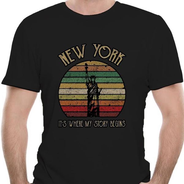 

statue of liberty itwhere my story begins men black t shirt s 4xl 2696a, White;black