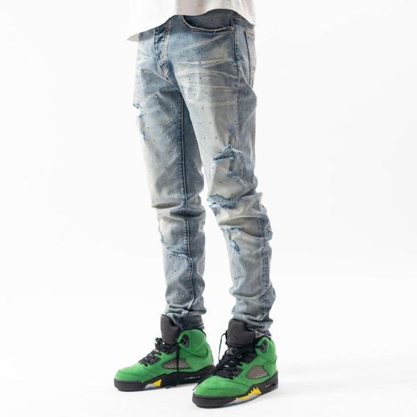 

men's jeans zk01626 fashion 2021 runway european design party style clothing, Blue