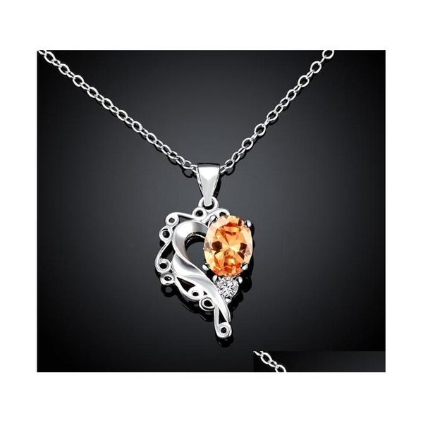 

brand new fashion heart shape 925 silver pendant necklaces stpn063a, gift blue gemstone sterling silver jewelry necklace os4wu