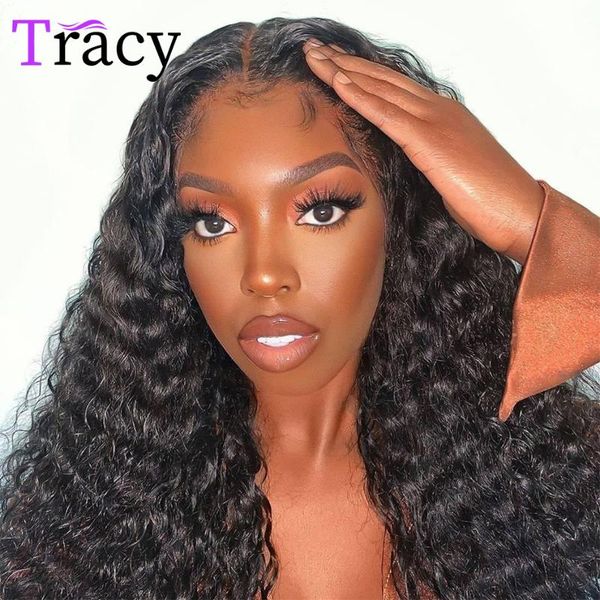 

lace wigs water wave closure human hair wig 4x4x1 with baby pre plucked women malaysian remy t-part, Black;brown