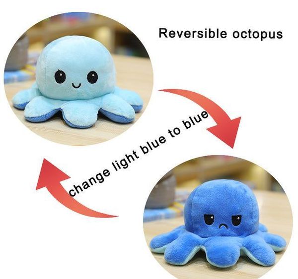 

дети день рождения мальчик девушка реверсивные игрушки для плюшевых мягких подарок симпатичная забавная игрушка осьминог двусторонняя кукла