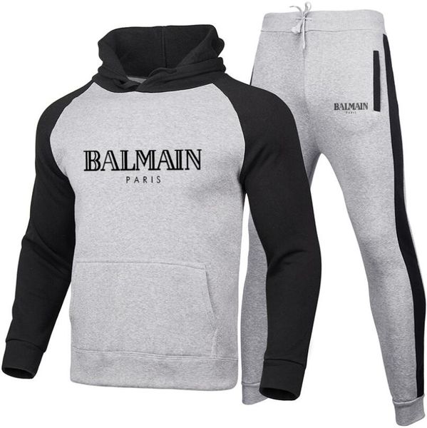 

2020 men's sets fashion sportswear tracksuits sets men's clothes gyms hoodies+pants sets casual outwear sports suits men hoodie, Gray