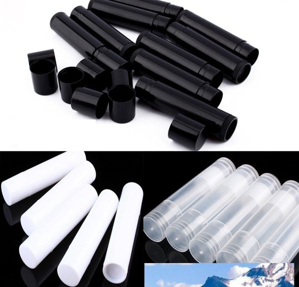 

5ml cosmetic empty chapstick lip gloss lipstick balm tube and caps container black white clea sqcrdf bdenet