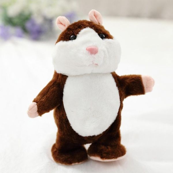 

dropshipping 18cm talking and walking hamster toys speak sound repeat stuffed plush animal electric toys cute toys for children wmtegl