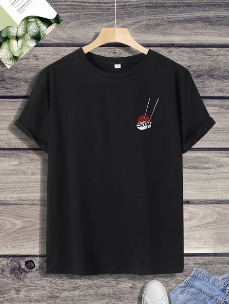 

men sushi & chopsticks print tee b50b#, White;black