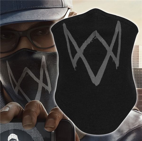 

watch dogs aiden pearce neck gaiter tube warmer half face mask scarf bandana headband hats costume bicycle black for men women, Blue;gray