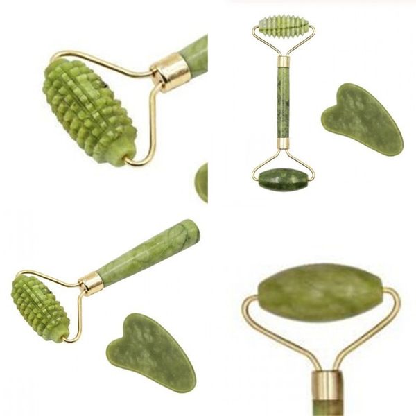 

natural jade roller massager manual beauty instrument classic massor stick guasha scrapping tool anti lifting facial skin 5hh d2