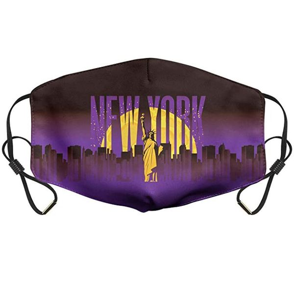 

cotton women men face dust muffle large new york city retro art printed with adjustable ear hook mask 3 nr7la