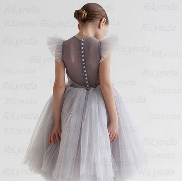 Günstige Blumenmädchenkleider Elfenbein Tüll Tutu Rock Brautkleider Baby Prinzessin Kleid Kleinkind Kleid Weiß Ball Kleid Rock