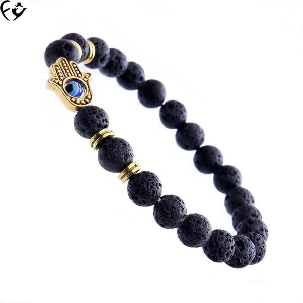 

europe and the hand of fatima volcano stone eye bracelet fangy17071803, Black