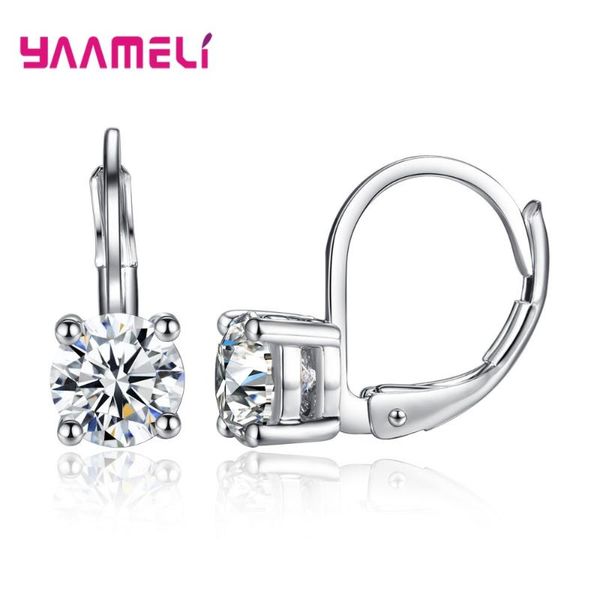 

dangle & chandelier fashion jewelry round rhinestone 925 sterling silver cubic zirconia drop earrings valentine gift crystal bi