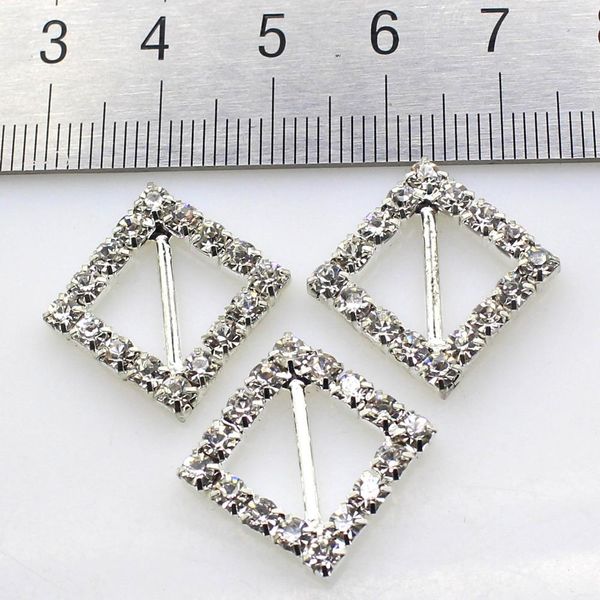 

10 шт. / лот 15 мм сладкий квадратный горный хрусталь пряжки ползунок для свадебного приглашения письмо diamokd diy acessories декоративные, Black