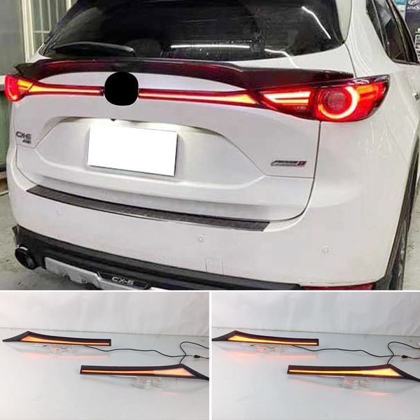 

1set car rear bumper trunk tail light for cx-5 cx5 2017 - 2020 led rear fog lamp brake light dynamic turn signal reflector