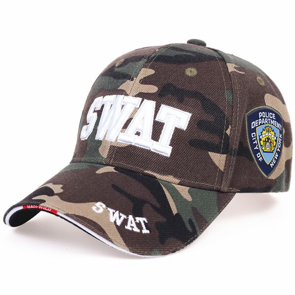 

con béisbol sombrero bordado de swat para hombre y mujer, gorra táctica con bordado swat, estilo hip hop, snapback, ejército, golf y, Blue;gray