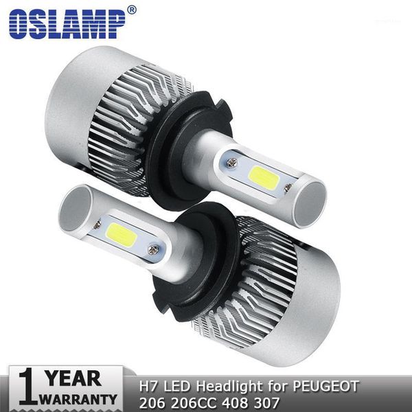 

oslamp h7 led headlight bulb cob 72w 8000lm 12v 24v auto headlamp car light bulb led headlights for 206 206cc 408 3071