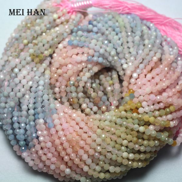 

meihan natural colorful beryll (2strands/set) 4mm faceted round gem beads for jewelry making design fashion stone diy bracelet 200930, Black