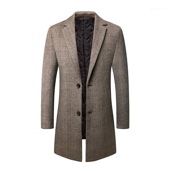 

men's trench coats 2021 luxury long coat for men plus size winter thick cashmere mens jackets and coats1, Tan;black