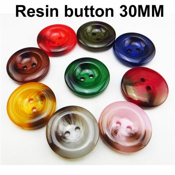 

10pcs 30mm carment coat button decoration dyed resin buttons garment boots sewing clothes accessori jllyqp, Silver