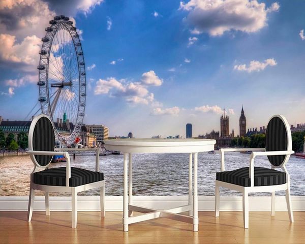 

wallpapers custom 3d decoration wallpaper london thames scenery tv sofa wall restaurant po living room mural