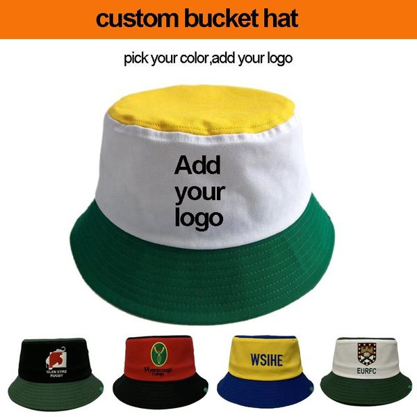 

cloches wholesale custom hat 100% cotton bucket make your design add logo pick color