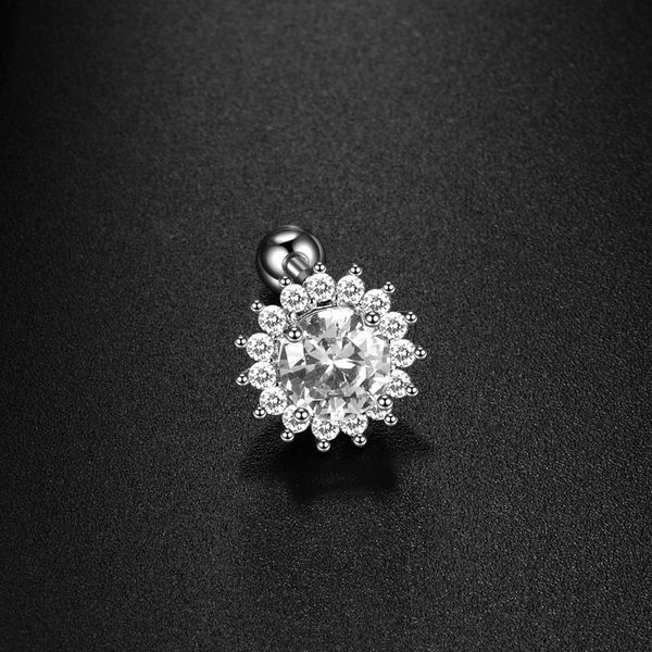 

1 шт. стальное зерновое кольцо для губ cz gem уха трагусовый хрящ пирсинг oreja ушной стад спираль луна сердца серьги пирсинг сексуальная де, Silver