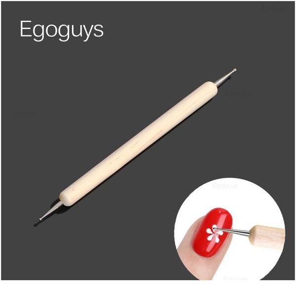 

1pc dual heads wooden dotting pen rhinestones gem crystal picker nail art uv gel painting embossing dotter manicure diy qylbzr