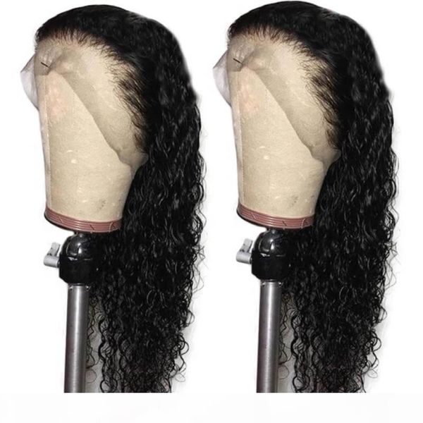 

lace front wigs fake scalp with baby hair bleached knots virgin brazilian remy glueless curly lacefront wig pre plucked human hair for black, Black;brown