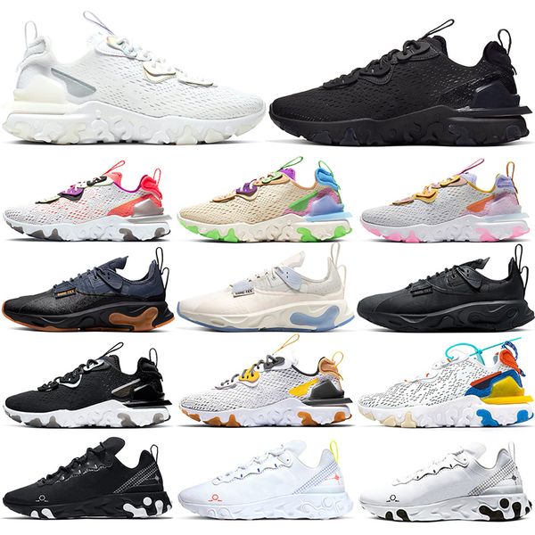 

vision type gtx react element 55 men women running shoes triple black white schematic phantom mens trainers sports sneakers size 5.5-11, White;red
