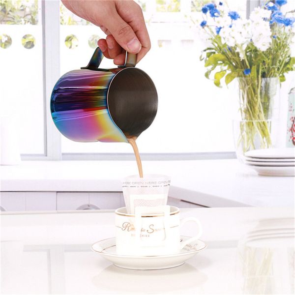 

factory stainless steel cup colorful pull flower coffee pitcher milk water pots kettles teapot mug drinkware 12oz 20oz
