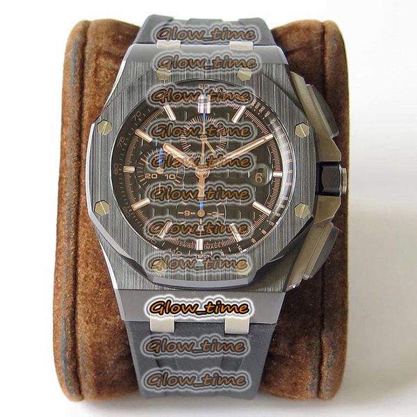 

jff v2 version ceramics bezel chronograph cal.3126 automatic 26400so.oo.a002ca.01 mens watch silver steel case rubber sapphire watches, Slivery;brown