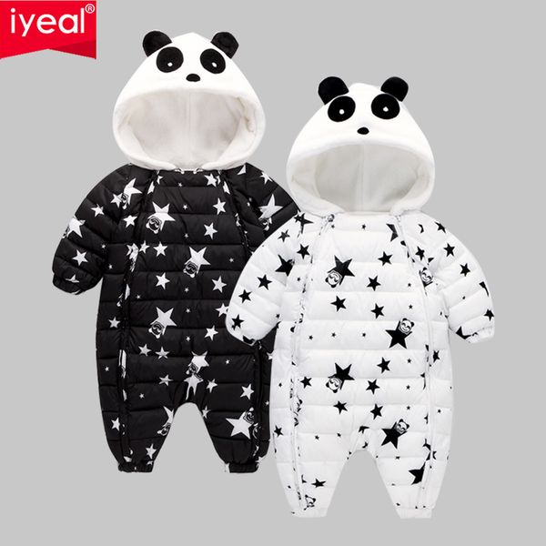 

iyeal new fashion newborn winter outerwear baby boy girl rompers cotton padded panda infant clothes thickening jumpsuit 201027, Blue