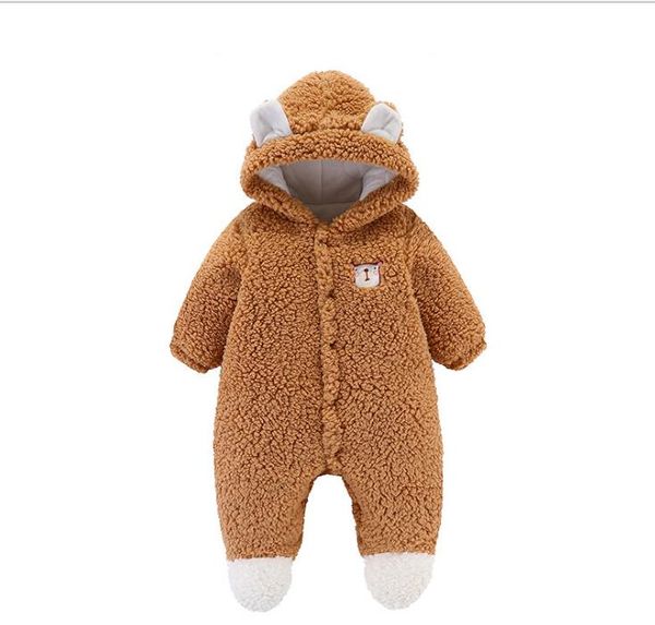 

men's and women's baby winter thickening warm baby romper baby onesies autumn and winter newborn clothes lamb wool, Blue